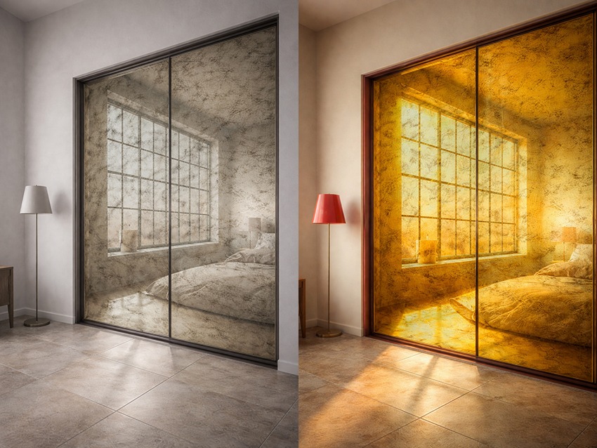 Antique Mirror Film (Silver&Gold)